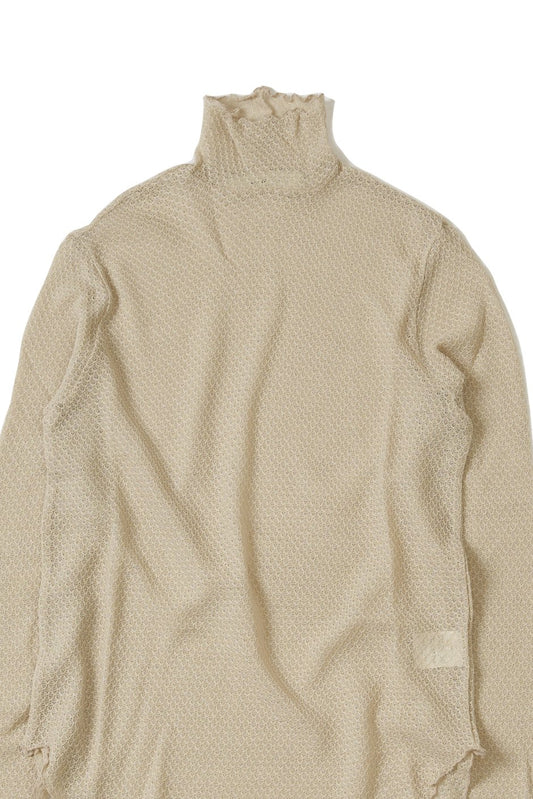 WRYHT - LACE PATTERN TURTLE NECK - NATURAL