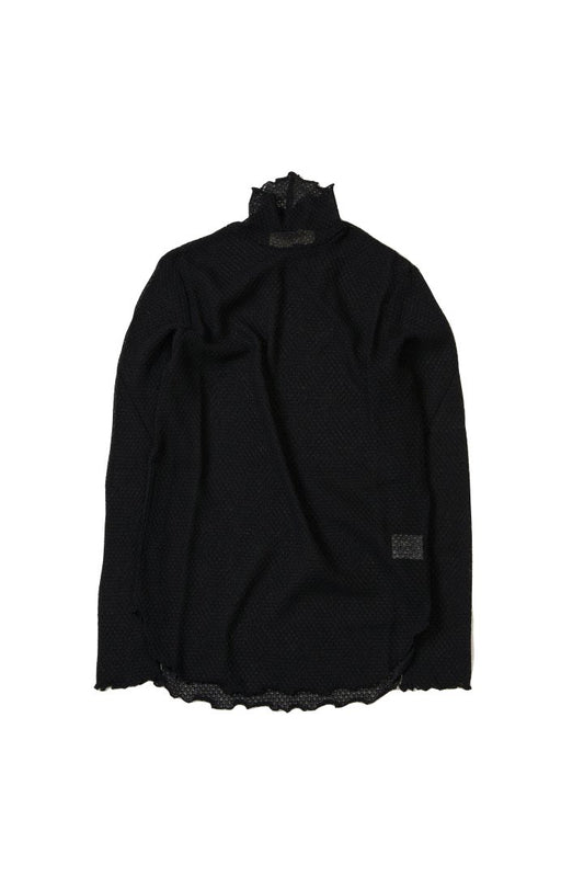 WRYHT - LACE PATTERN TURTLE NECK - BLACK