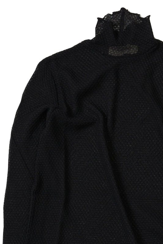 WRYHT - LACE PATTERN TURTLE NECK - BLACK