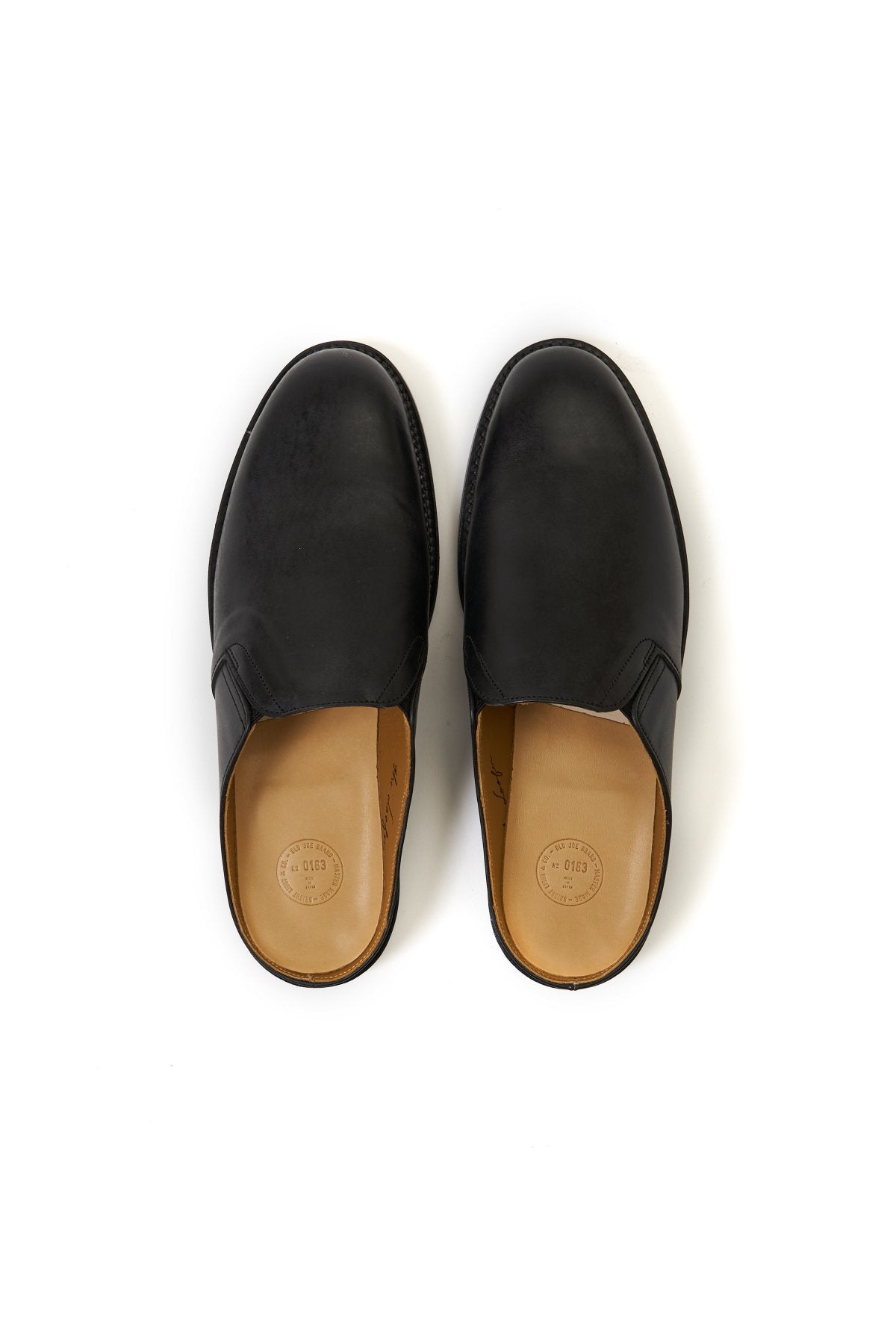 OLD JOE - "THE LOAFER" STUNNING LEATHER MULES - BLACK HORSE BUTT