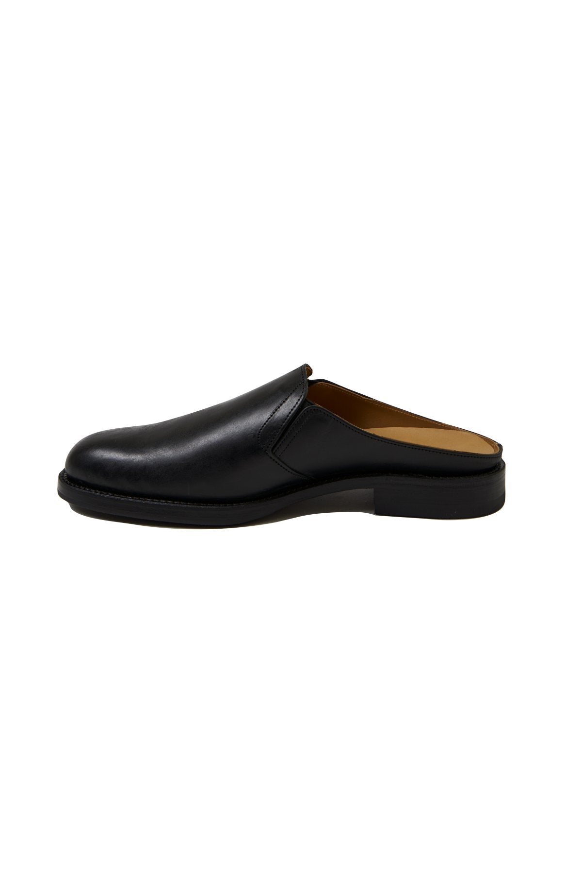 OLD JOE - "THE LOAFER" STUNNING LEATHER MULES - BLACK HORSE BUTT