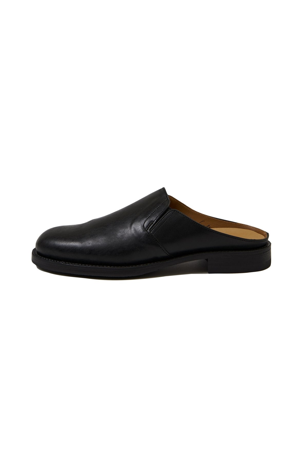 OLD JOE - "THE LOAFER" STUNNING LEATHER MULES - BLACK HORSE BUTT