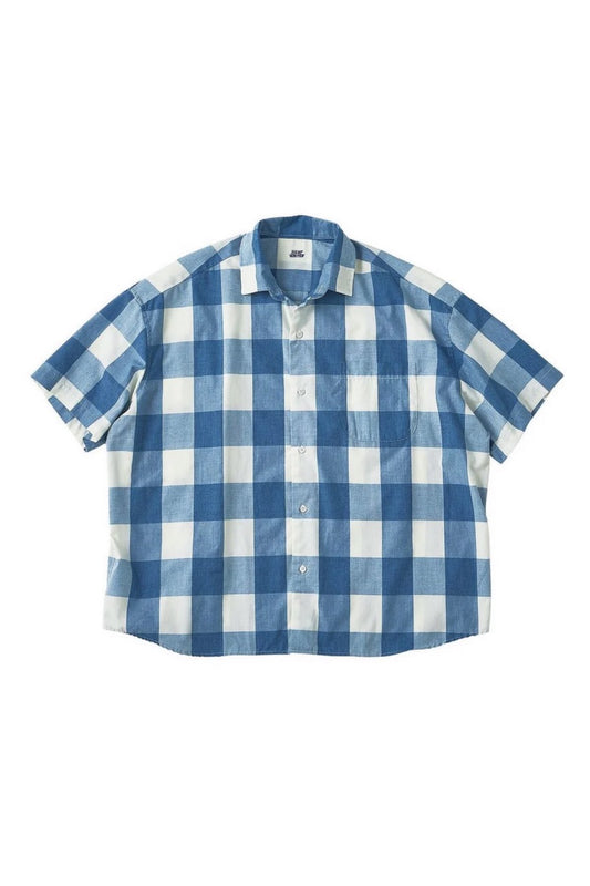 Porter Classic - BEAT WRITER BLOCK CHECK SHIRT - BLUE