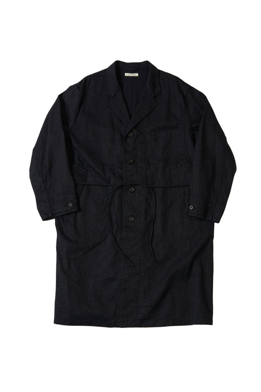 OLD JOE - ROPED WAIST ATELIER COAT - BLACK