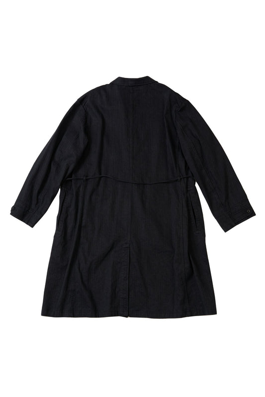 OLD JOE - ROPED WAIST ATELIER COAT - BLACK