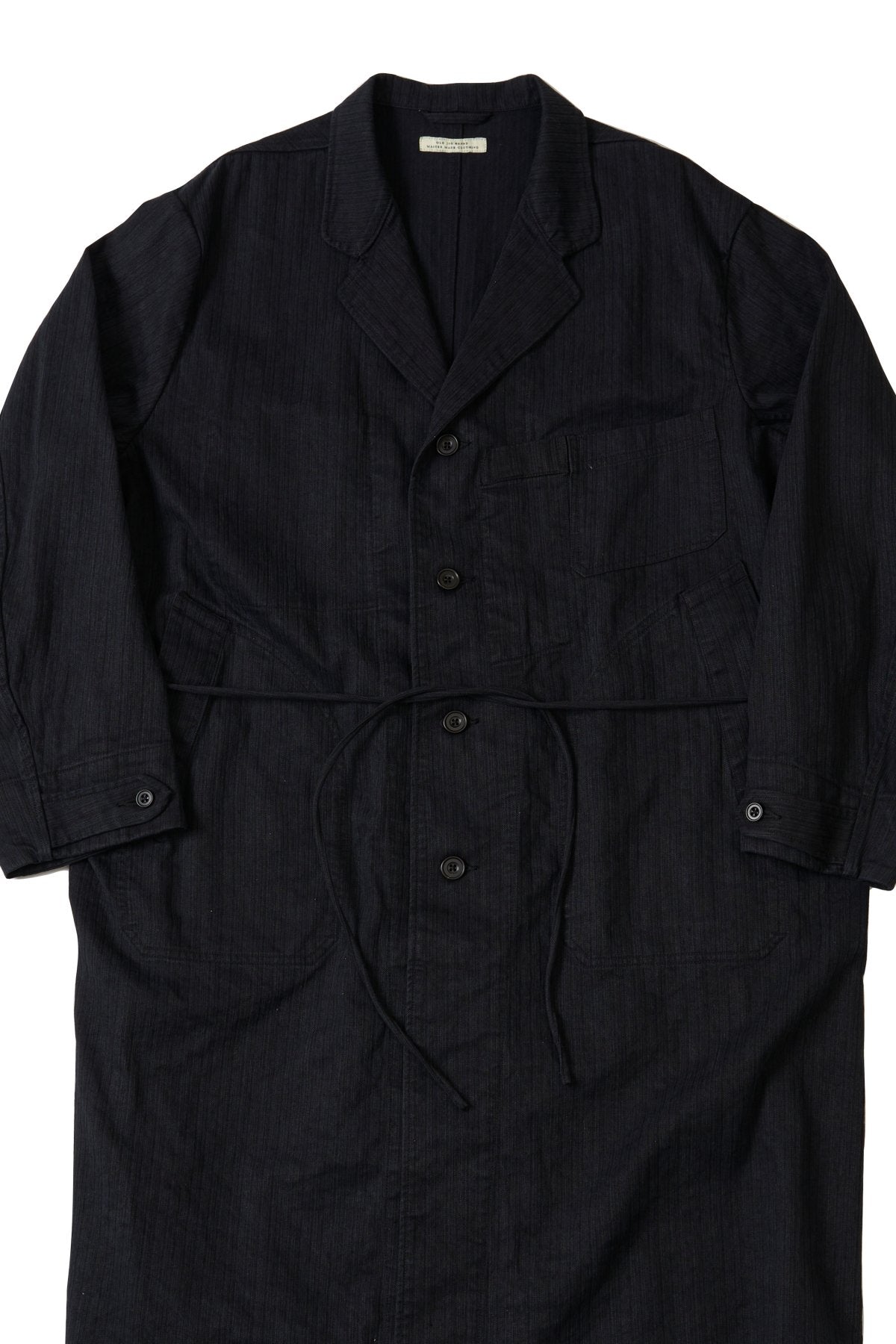 OLD JOE - ROPED WAIST ATELIER COAT - BLACK