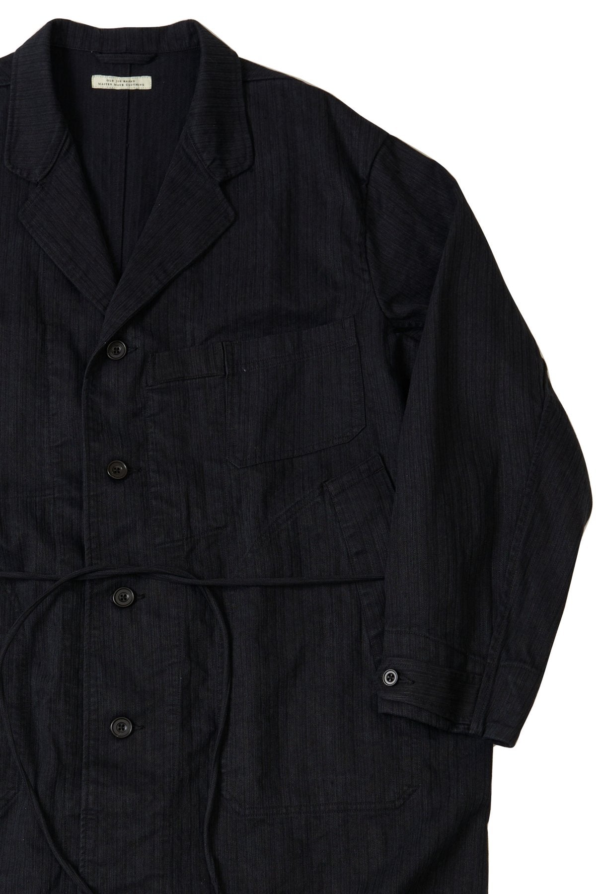 OLD JOE - ROPED WAIST ATELIER COAT - BLACK