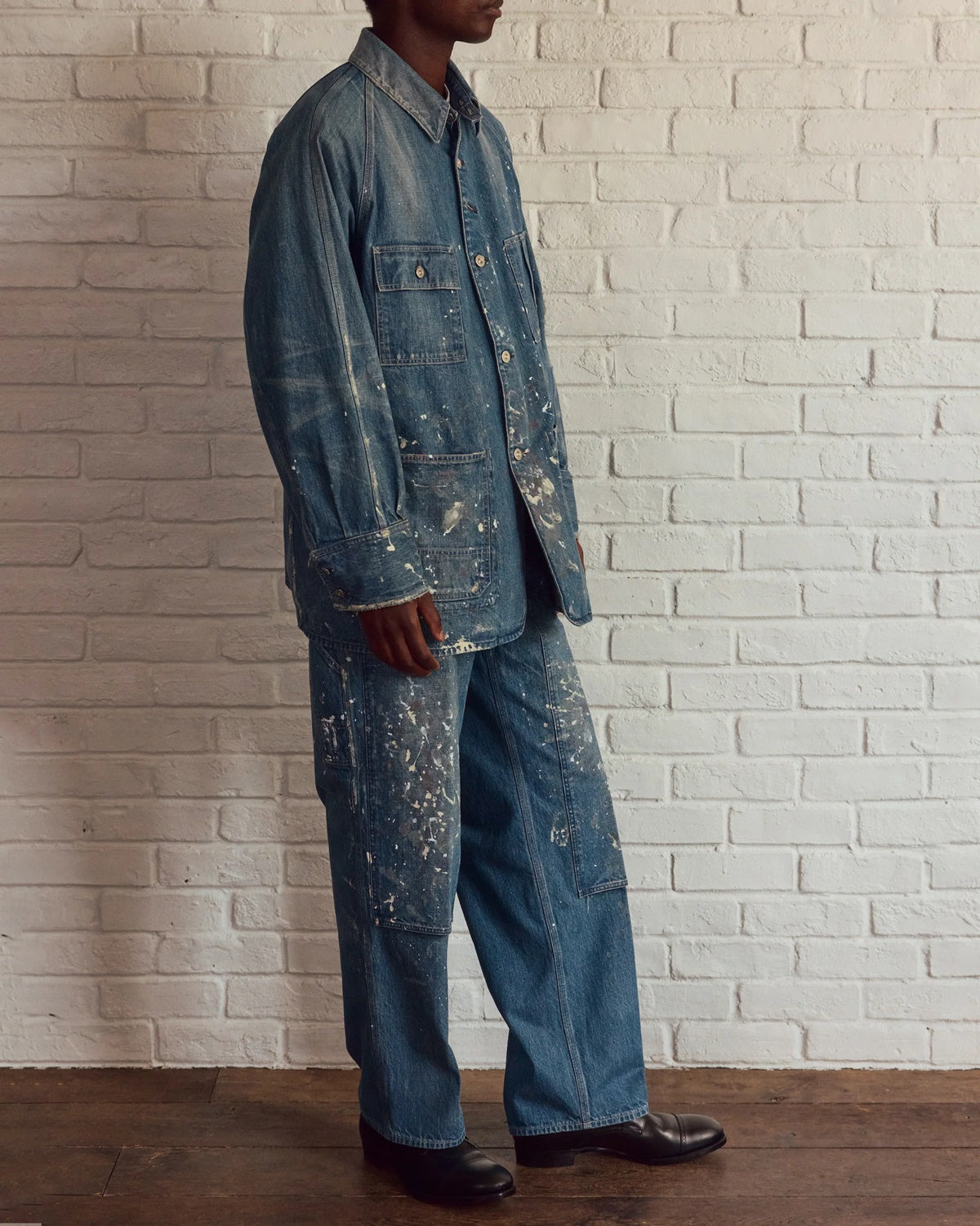 ○OLD JOE - DOUBLE CLOTH SNUGGER TROUSER (PATINA & PAINT) - INDIGO