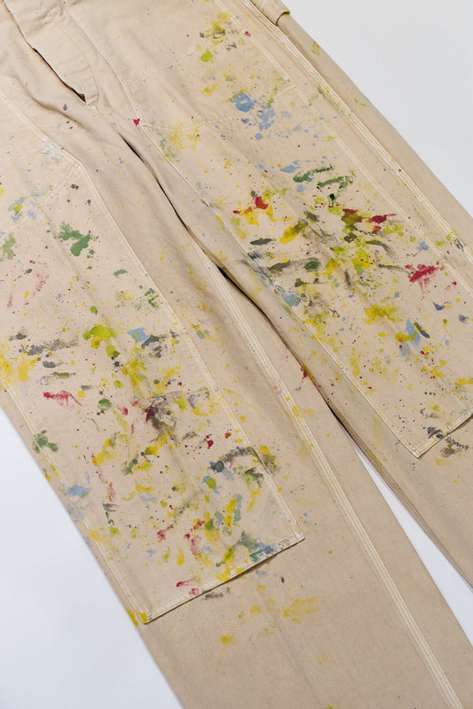 ○OLD JOE - DOUBLE CLOTH SNUGGER TROUSER (PATINA & PAINT) - NATURAL