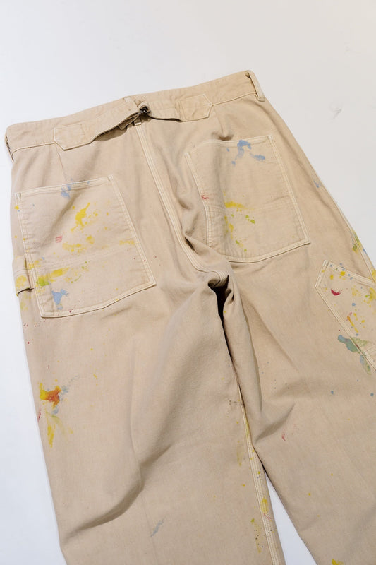 ○OLD JOE - DOUBLE CLOTH SNUGGER TROUSER (PATINA & PAINT) - NATURAL