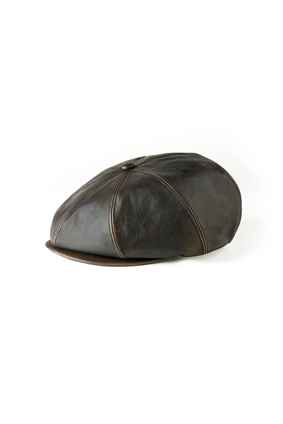 ○OLD JOE - PATINA HORSE-HIDE PEAKED CAP (EAR GUARD) - PATINA BROWN