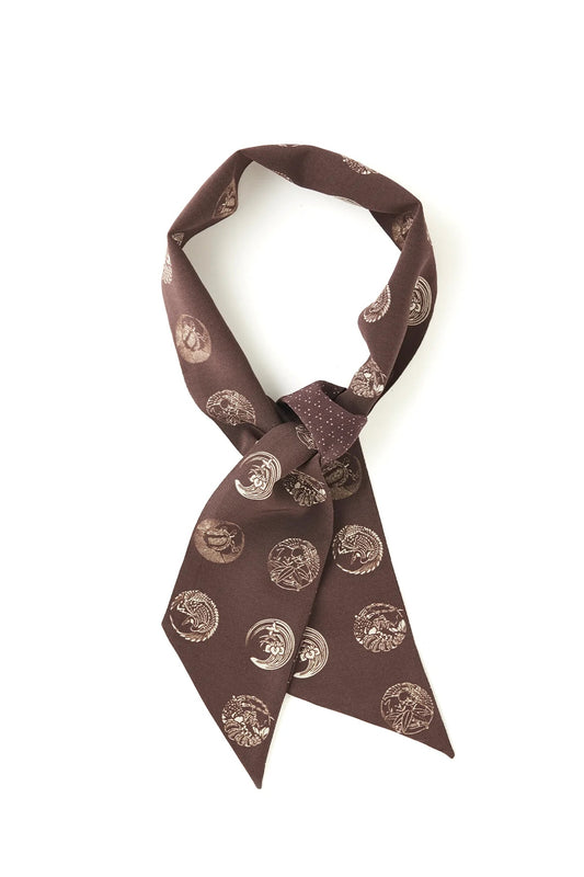 ●OLD JOE - FADED SILK  SCARF TIE - BARK