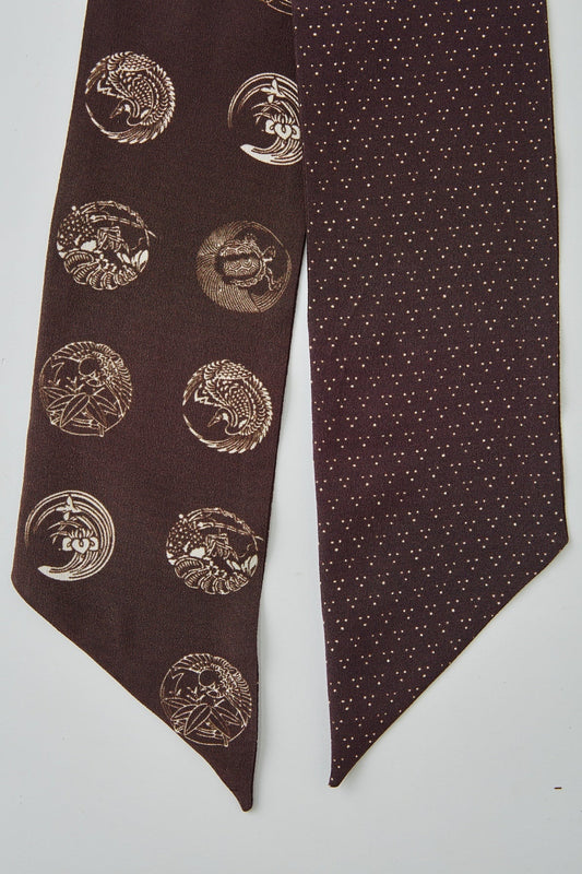 ●OLD JOE - FADED SILK  SCARF TIE - BARK