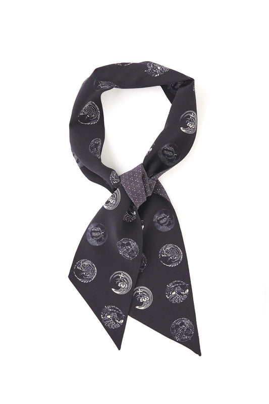 ●OLD JOE - FADED SILK  SCARF TIE - BLACK