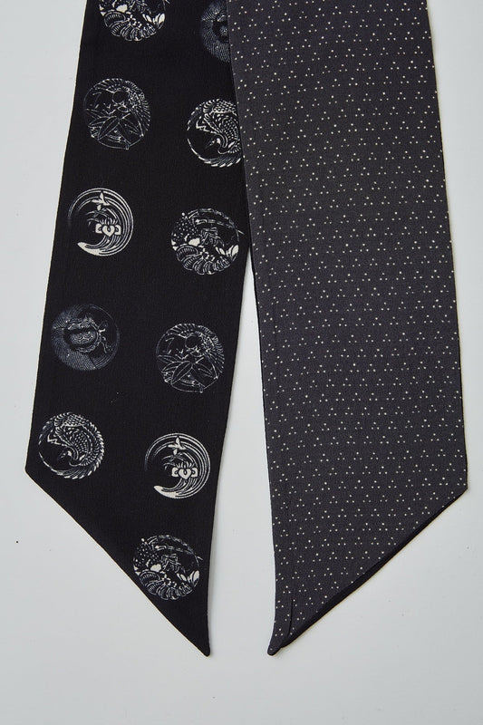 ●OLD JOE - FADED SILK  SCARF TIE - BLACK