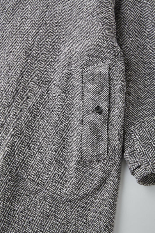 ●OLD JOE - ROUND-COLLAR MOTORING JACKET - FANCY HERRINGBONE