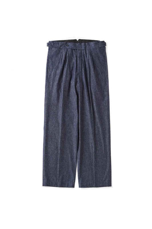 ●OLD JOE - DOUBLE-PLEATED SMARTY TROUSER - INDIGO DENIM