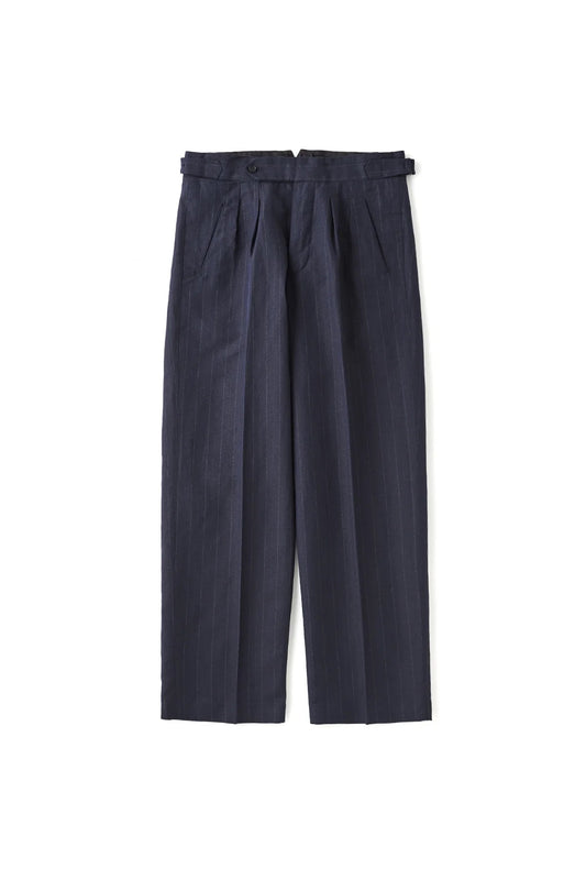 ●OLD JOE - DOUBLE-PLEATED SMARTY TROUSER - NOCTURNE STRIPE