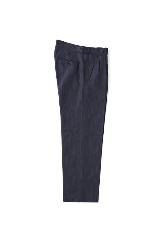 ●OLD JOE - DOUBLE-PLEATED SMARTY TROUSER - NOCTURNE STRIPE