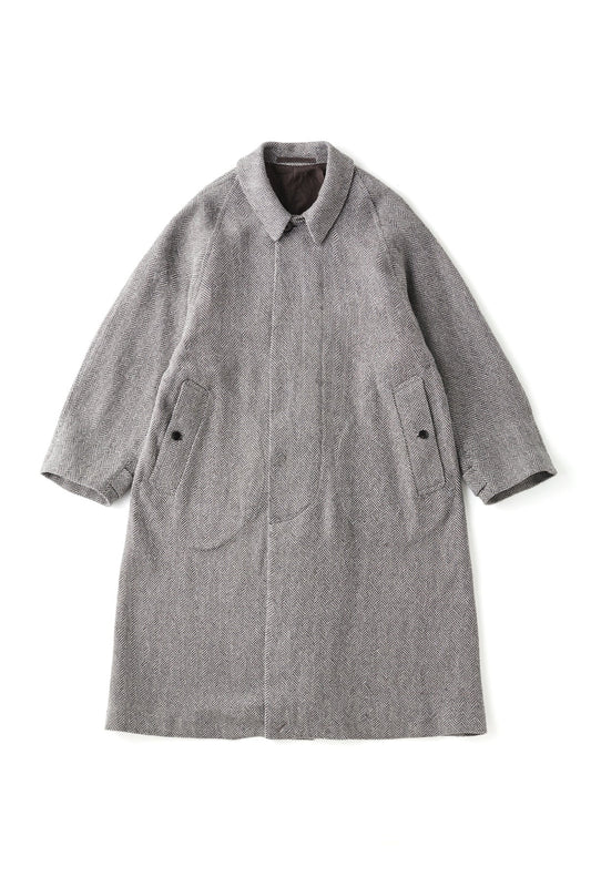 ○OLD JOE - SLIT-BACK GENTS COAT - FANCY HERRINGBONE(LIGHT GREY)