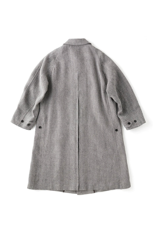 ○OLD JOE - SLIT-BACK GENTS COAT - FANCY HERRINGBONE(LIGHT GREY)