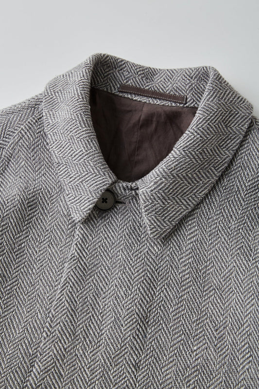 ○OLD JOE - SLIT-BACK GENTS COAT - FANCY HERRINGBONE(LIGHT GREY)