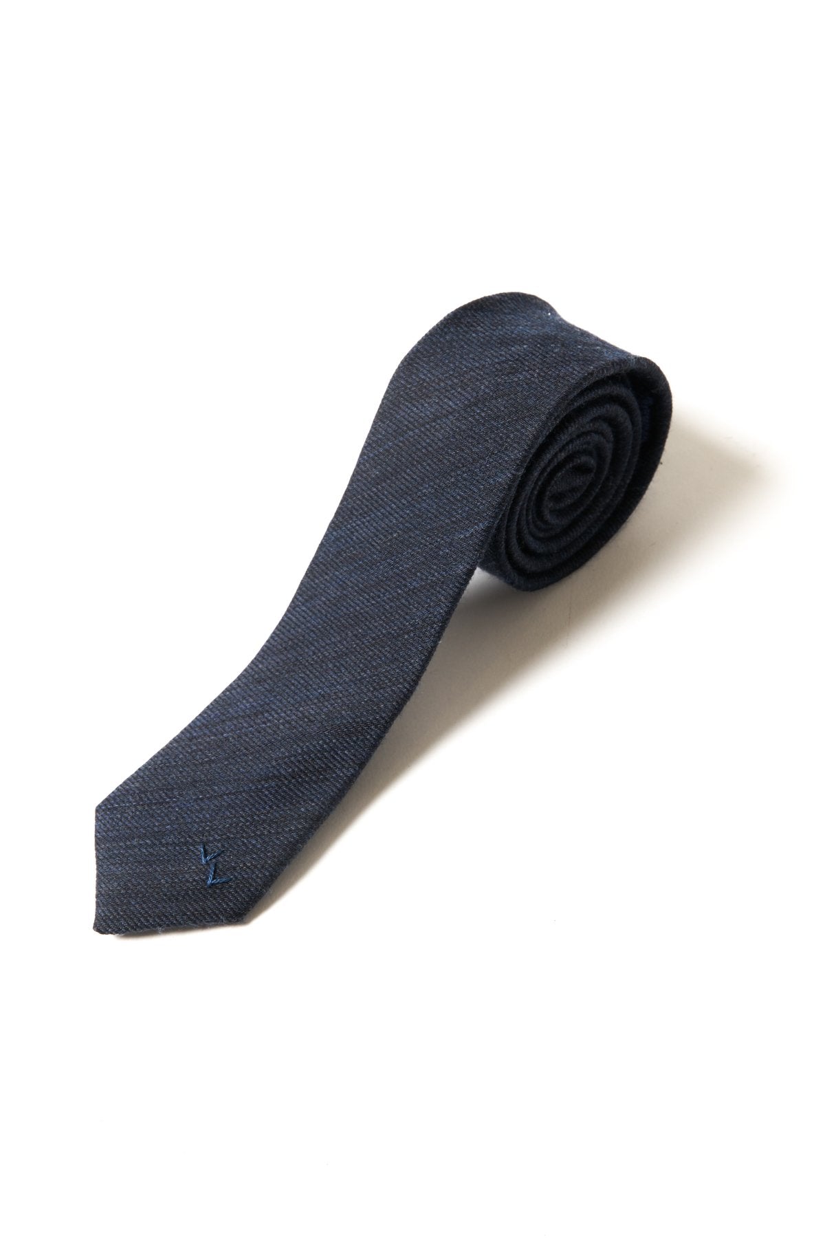 Porter Classic - CLASSIC SILK WOOL TIE H/W HEART CUSTOM - NAVY