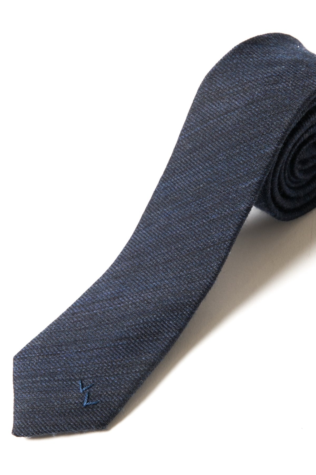 Porter Classic - CLASSIC SILK WOOL TIE H/W HEART CUSTOM - NAVY