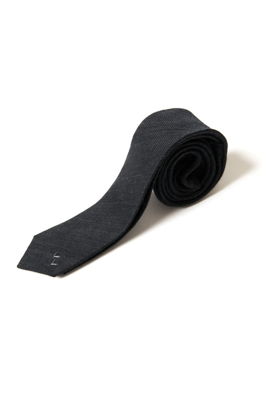 Porter Classic - CLASSIC SILK WOOL TIE H/W HEART CUSTOM - CHARCOAL GRAY