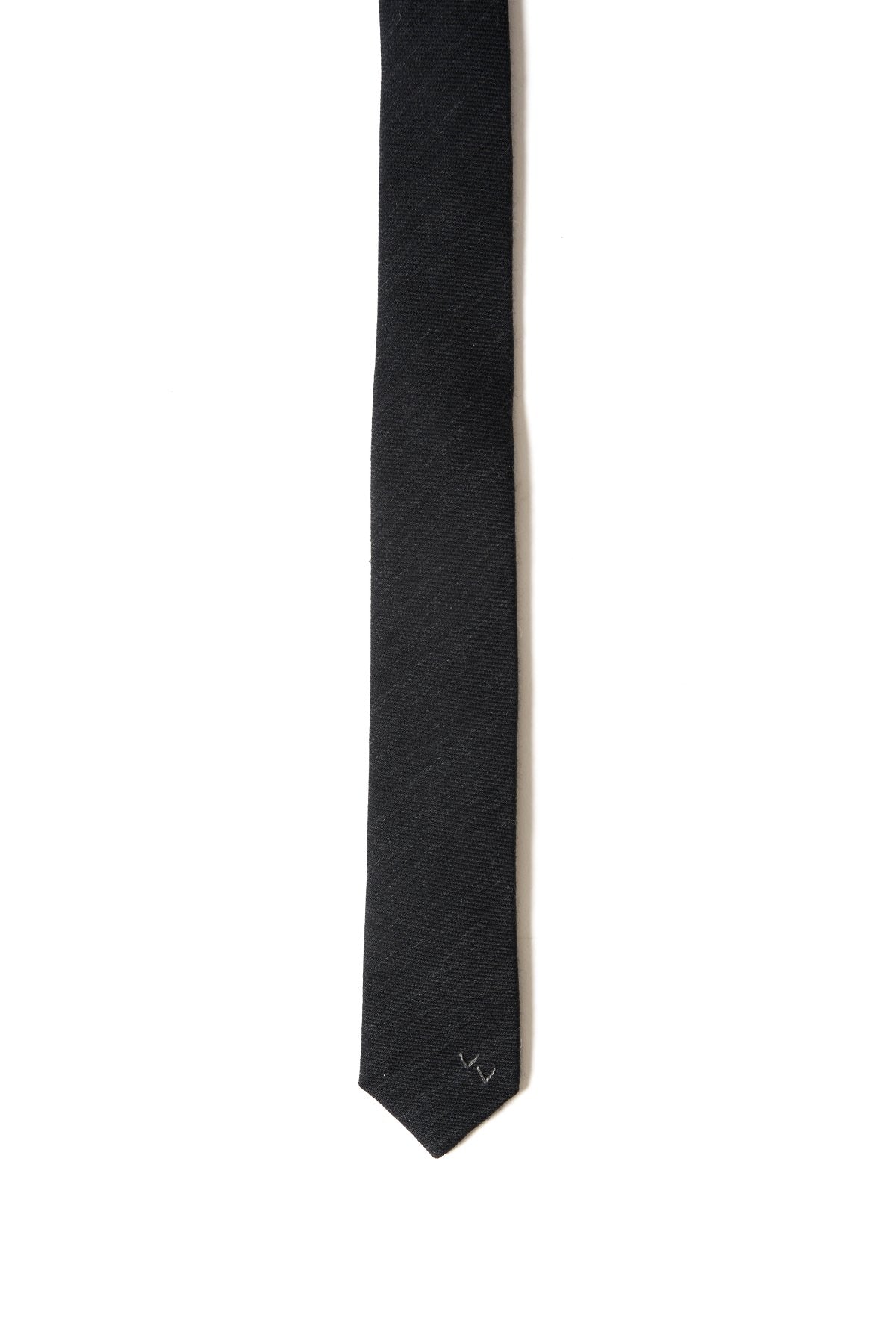 Porter Classic - CLASSIC SILK WOOL TIE H/W HEART CUSTOM - CHARCOAL GRAY