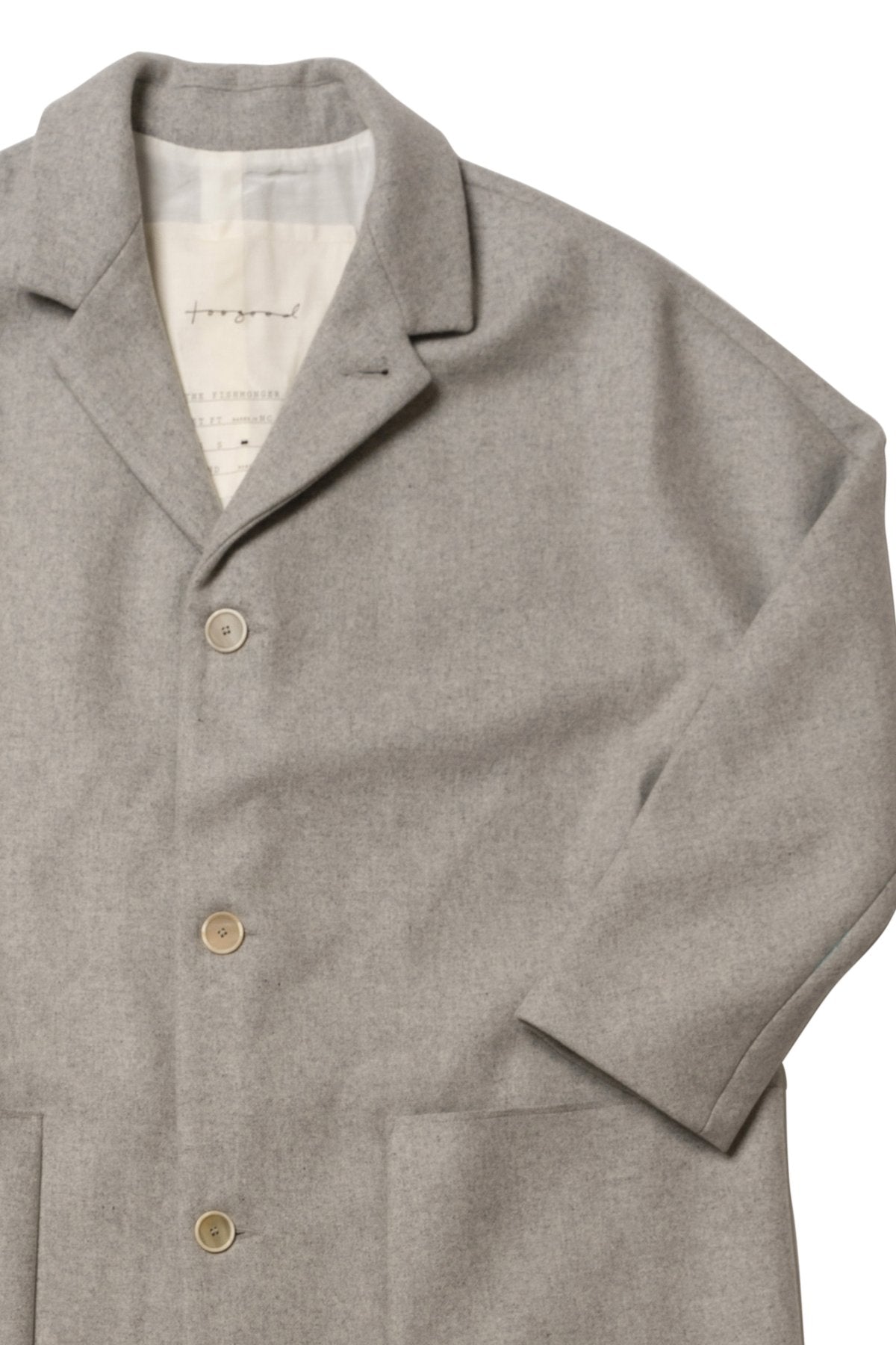 toogood - THE FISHMONGER COAT SOFT WOOL FELT - STONE