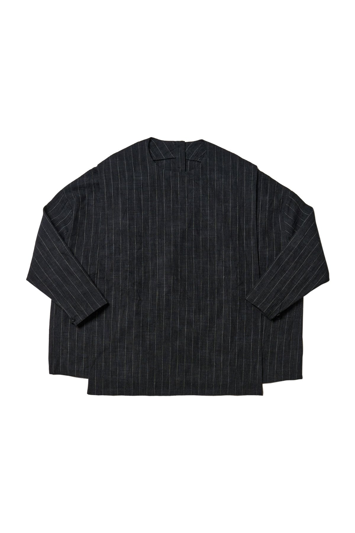 toogood - THE PARCHMENTER TOP CRUMPLED PINSTRIPE - FLINT