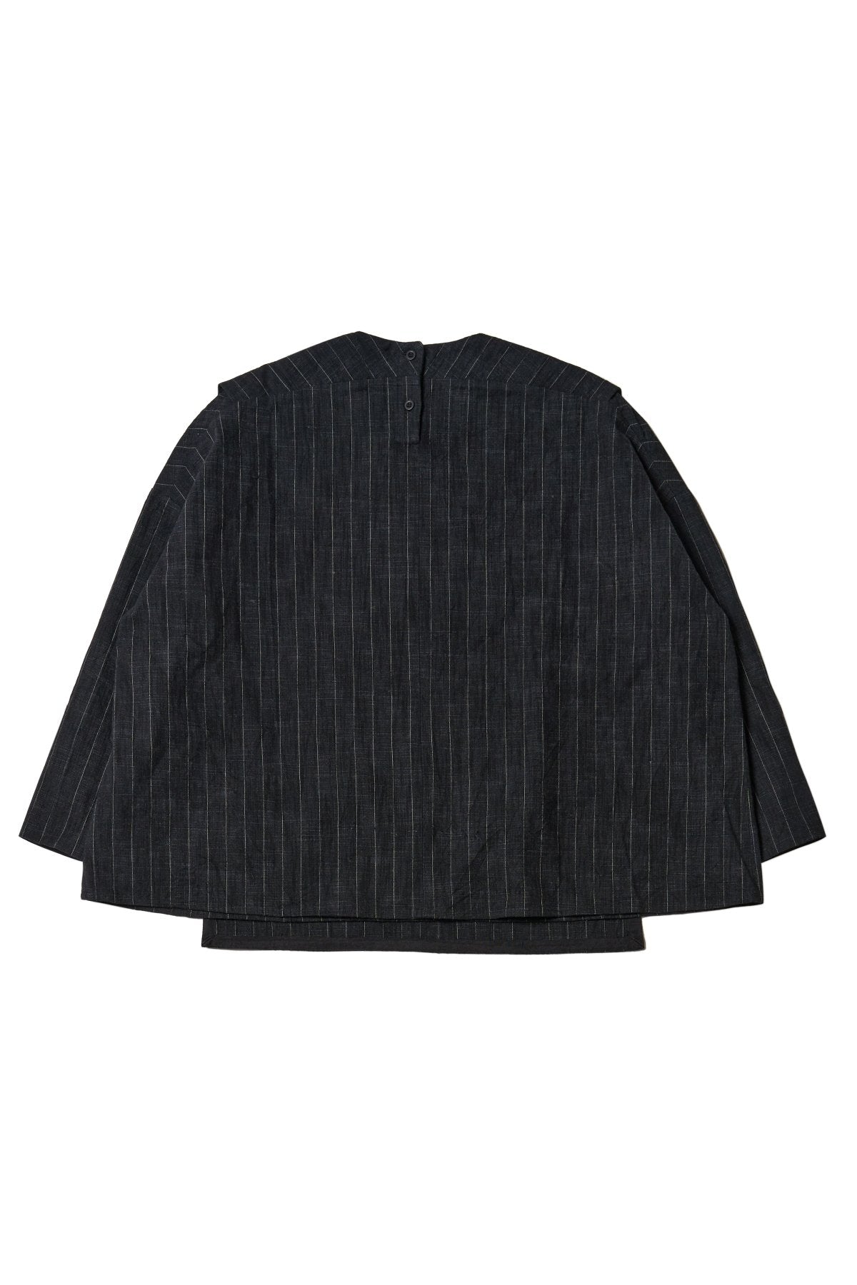 toogood - THE PARCHMENTER TOP CRUMPLED PINSTRIPE - FLINT