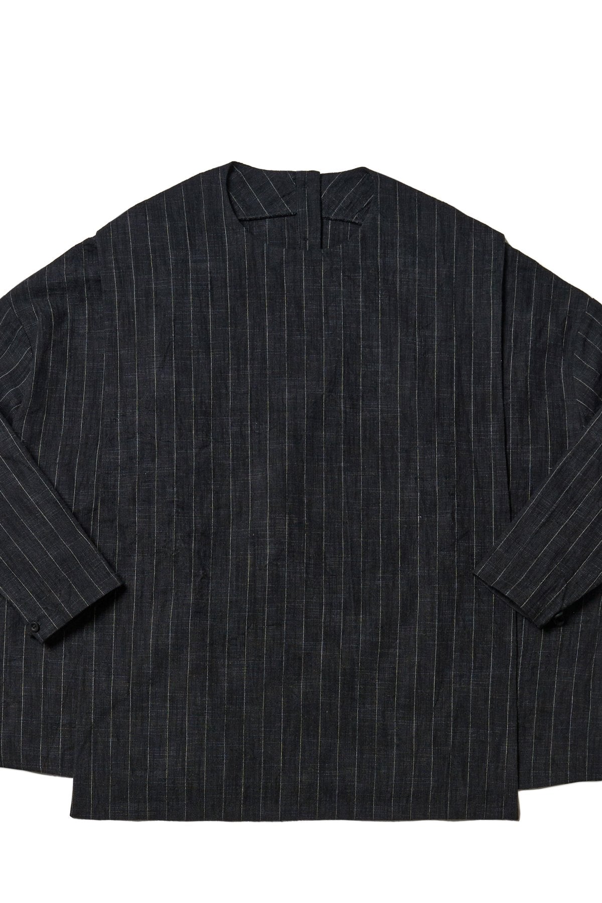 toogood - THE PARCHMENTER TOP CRUMPLED PINSTRIPE - FLINT