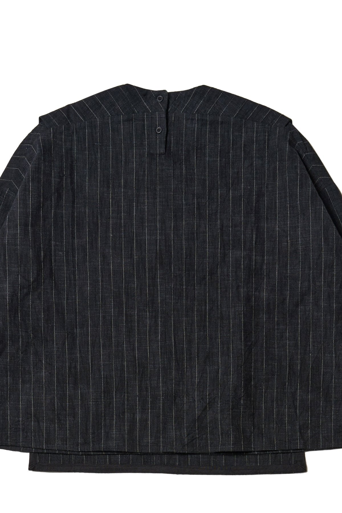 toogood - THE PARCHMENTER TOP CRUMPLED PINSTRIPE - FLINT