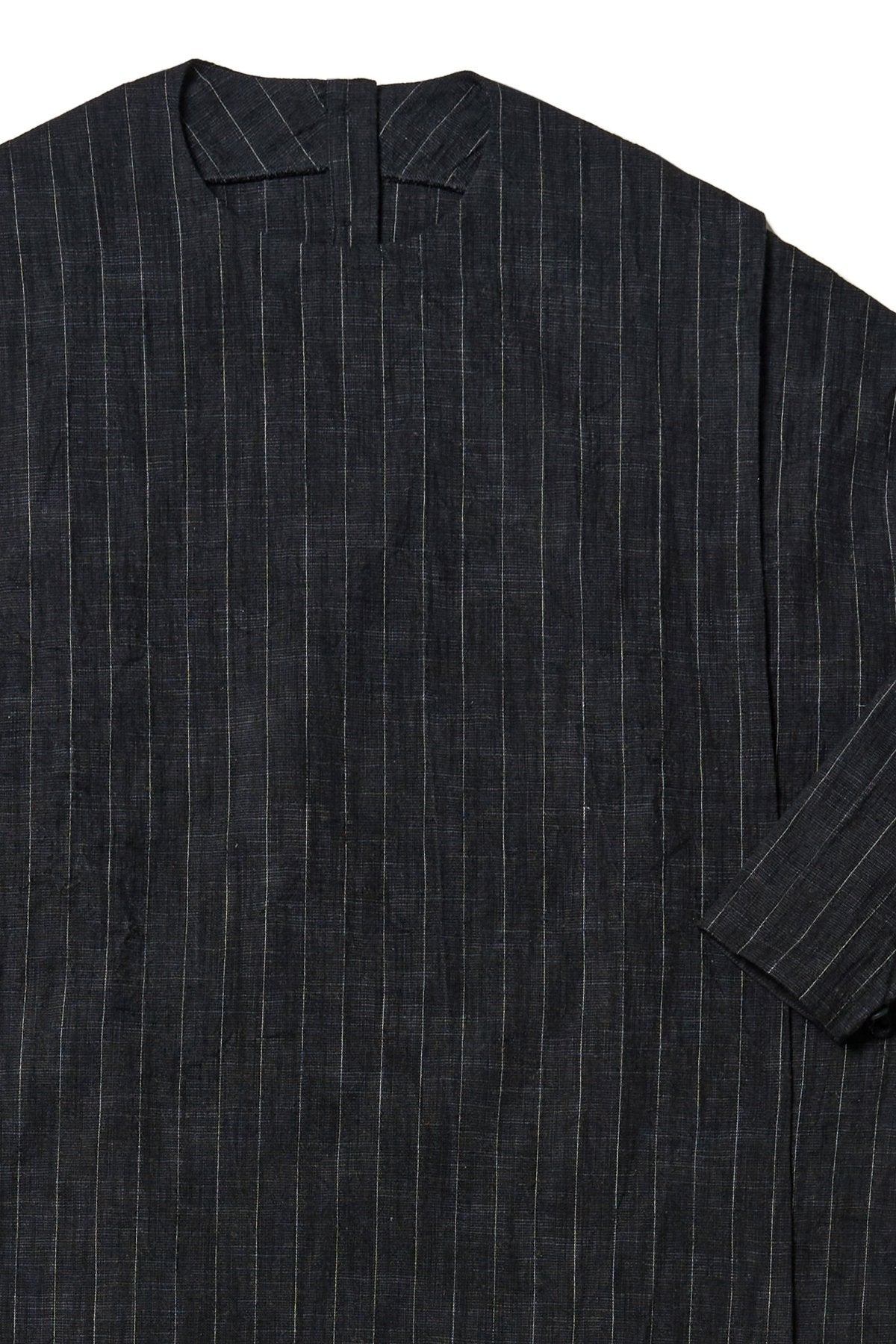 toogood - THE PARCHMENTER TOP CRUMPLED PINSTRIPE - FLINT