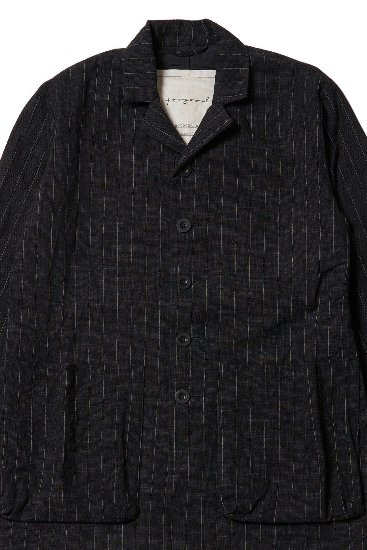 toogood - THE PHOTOGRAPHER JACKET CRUMPLED PINSTRIPE - FLINT