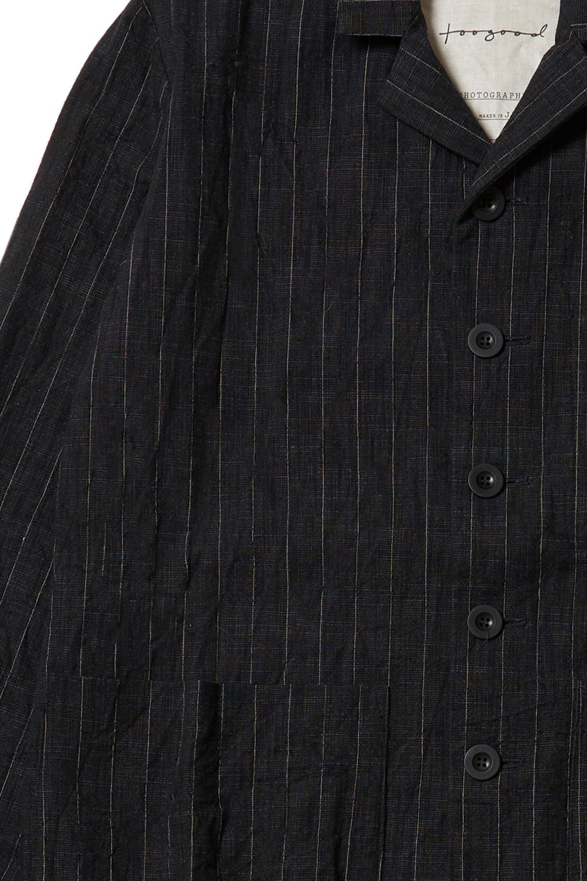 toogood - THE PHOTOGRAPHER JACKET CRUMPLED PINSTRIPE - FLINT