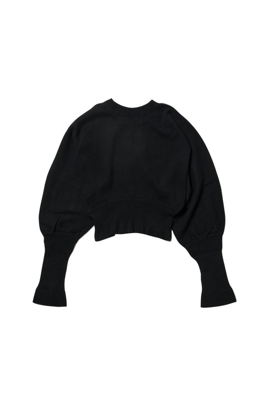 WRYHT - DROP NEEDLE WUFFLE DOLMAN TOPS - BLACK