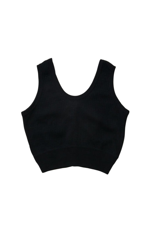 WRYHT - DROP NEEDLE WUFFLE CROP TOPS - BLACK