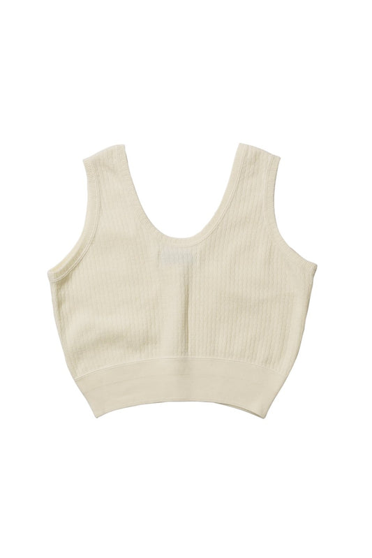 WRYHT - DROP NEEDLE WUFFLE CROP TOPS - BONE