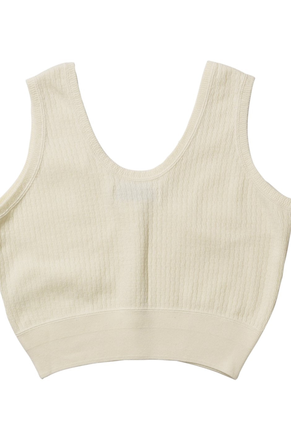 WRYHT - DROP NEEDLE WUFFLE CROP TOPS - BONE