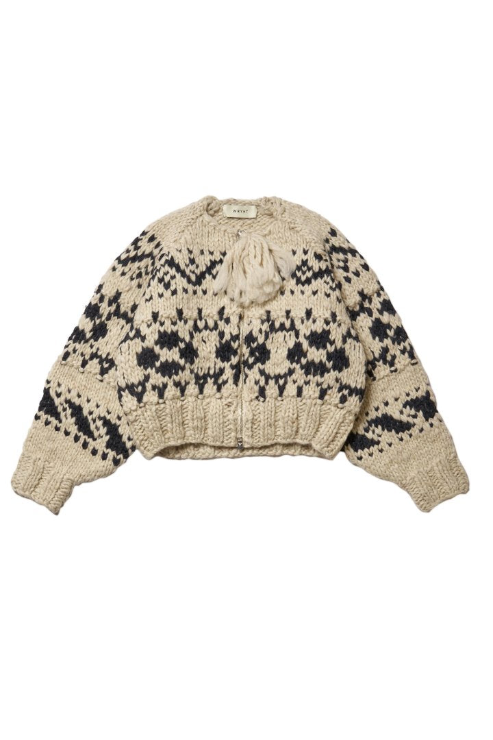 WRYHT - COWICHAN HAND ZIP SWEATER - BONE