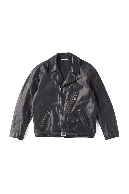 OLD JOE - PATINA HORSE-HIDE PERFECTO JACKET - PATINA BLACK