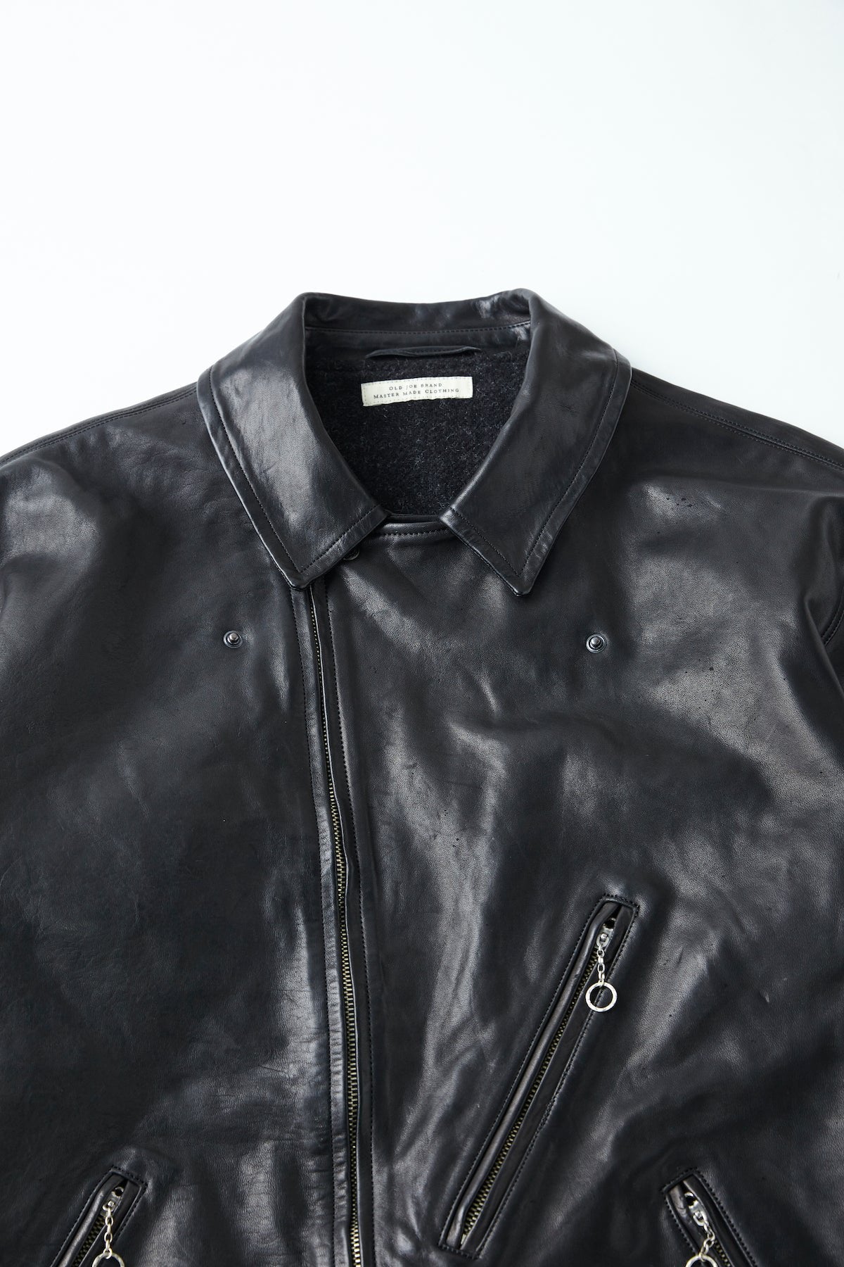 OLD JOE - PATINA HORSE-HIDE PERFECTO JACKET - PATINA BLACK