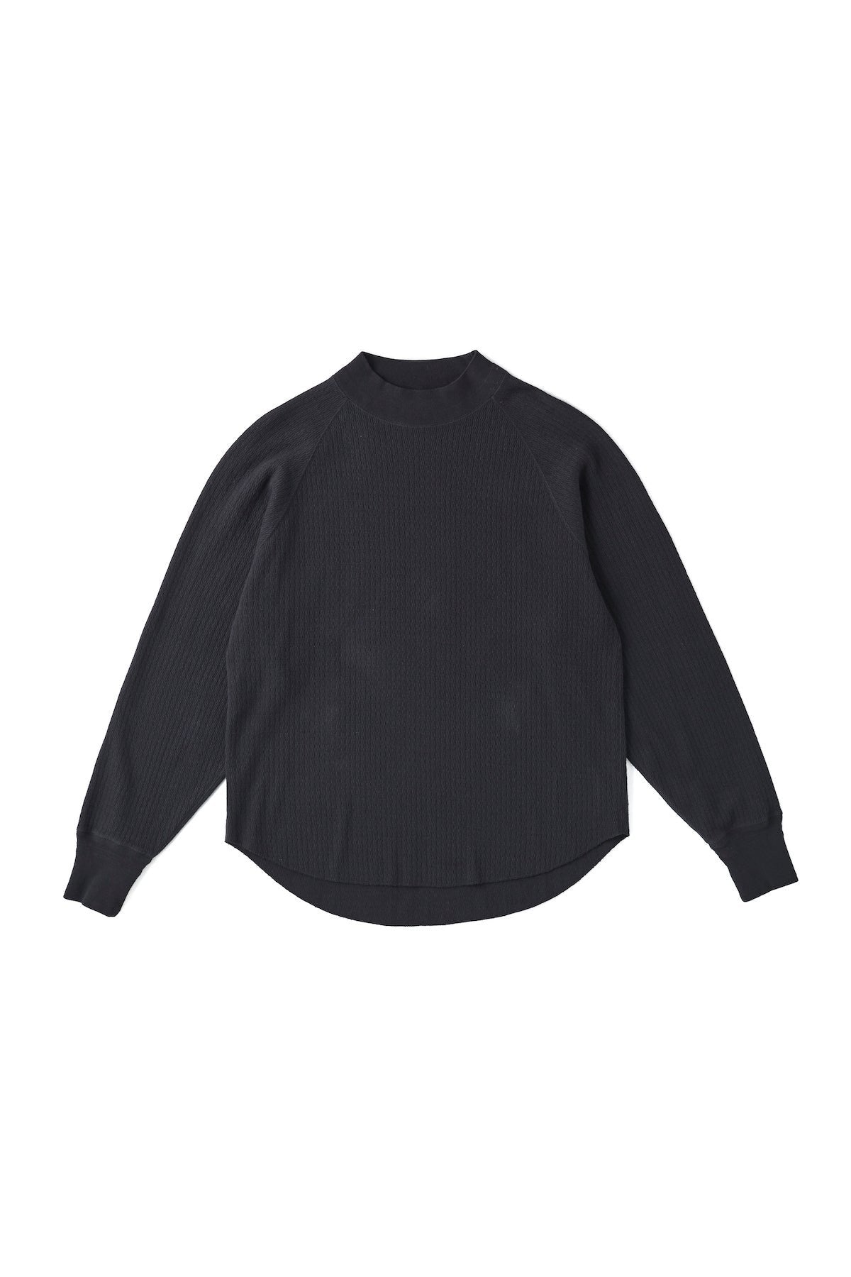 OLD JOE - DROP NEEDLE WUFFLE MOCK-NECK - BLACK