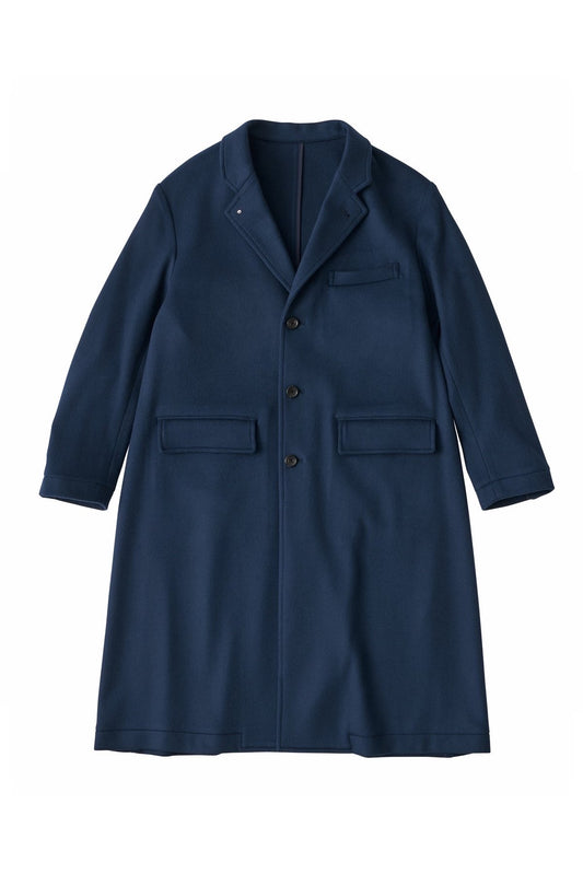 Porter Classic - CASHMERE CHESTERFIELD COAT - BLUE