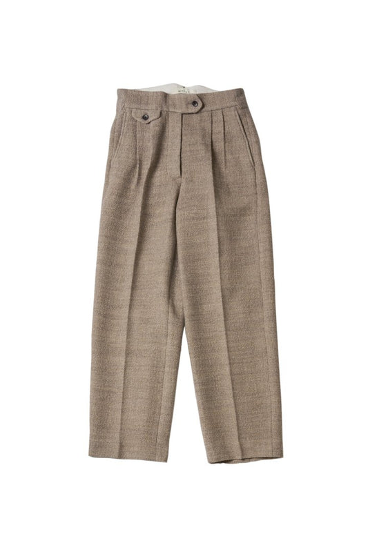 WRYHT - KNOTTED BACK PLEATED TROUSER - DUNE