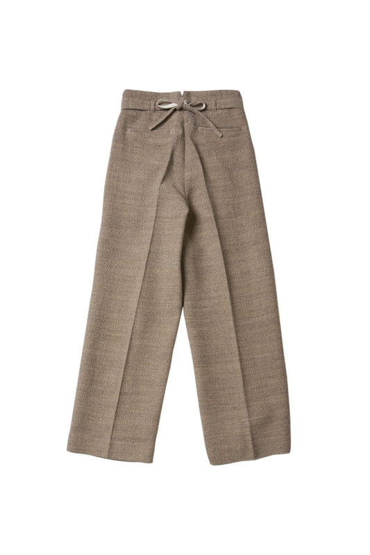 WRYHT - KNOTTED BACK PLEATED TROUSER - DUNE