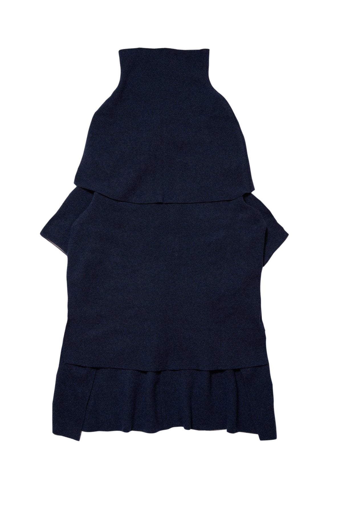 quitan - "Mayu" FULLING KNIT-SEWN PONCHO - INDIGO